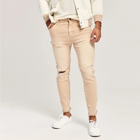 SER.O.YA Other - SER.O.YA Diego Tapered Cropped Jeans In Sand Dune